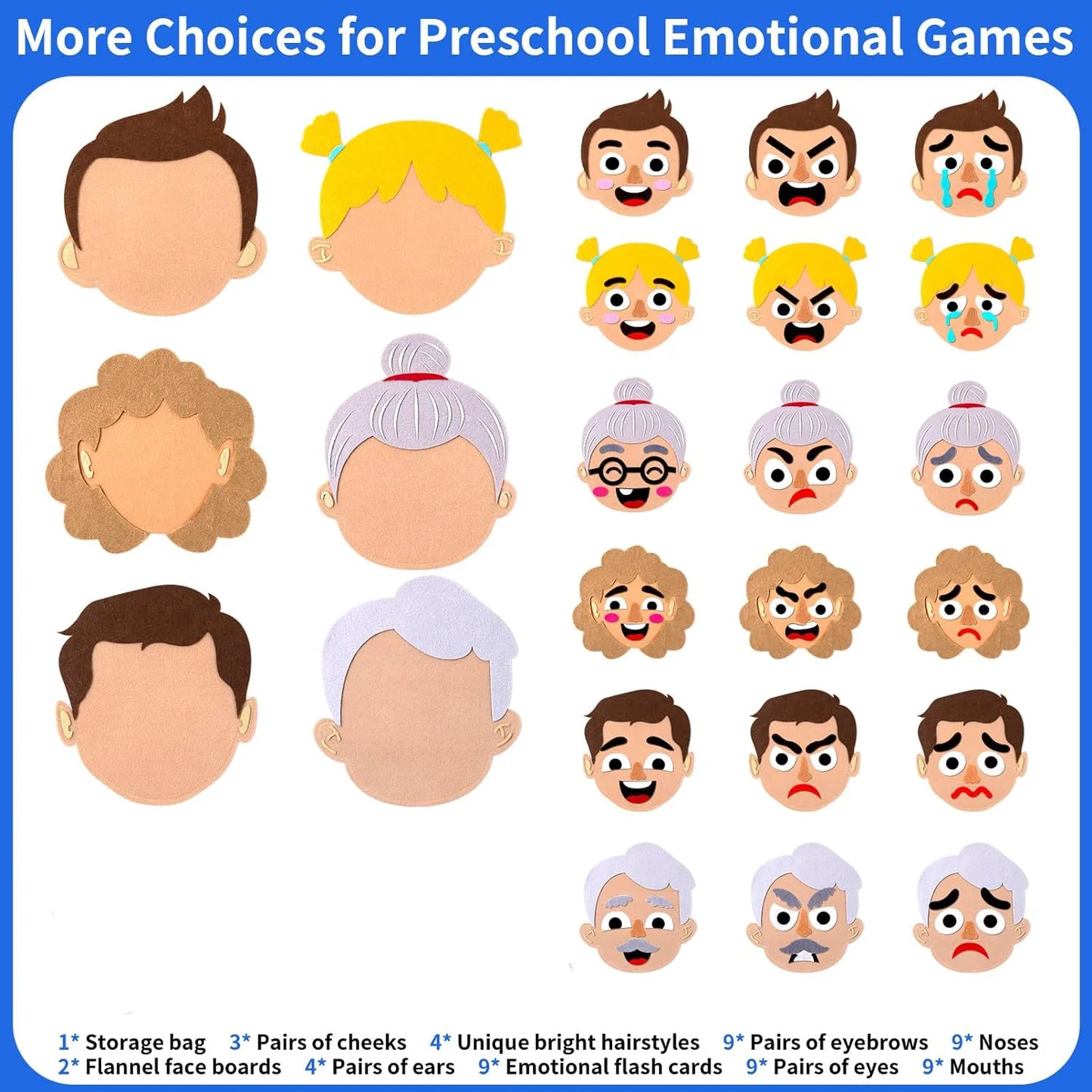 Montessori Social Emotional Boards Sensory Toys for Kids & Toddlers, Emotional Learning Activities for Boys & Girls