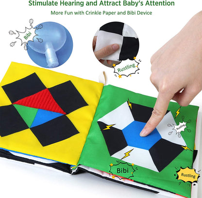High Contrast Baby Book, Touch and Feel Crinkle Sensory Toy