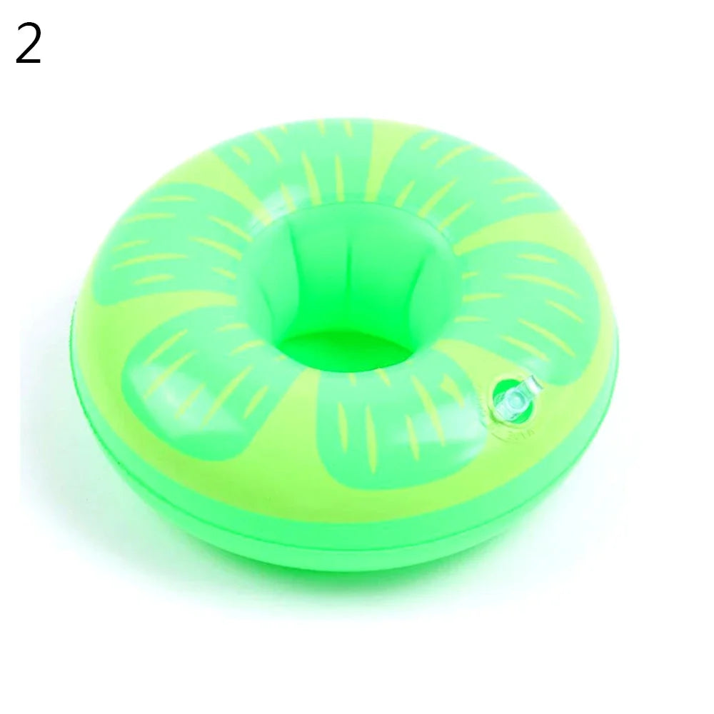 1PC Inflatable Float Cup Pad Swimming Pool Drink Cup Stand Holder Cute Drink Pool Mat for Kids Toy Summer Pool Party Decorations