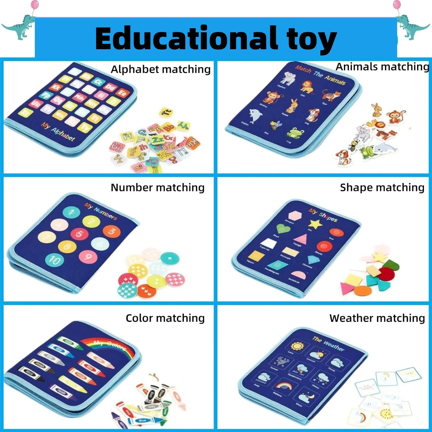 Toddler Busy Board - Montessori Toys , Educational Learning Sensory Busy Book, Airplane Car Travel Activities Toy