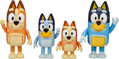 Family Figure 4-Pack, Poseable Toys with Bingo & Bandit