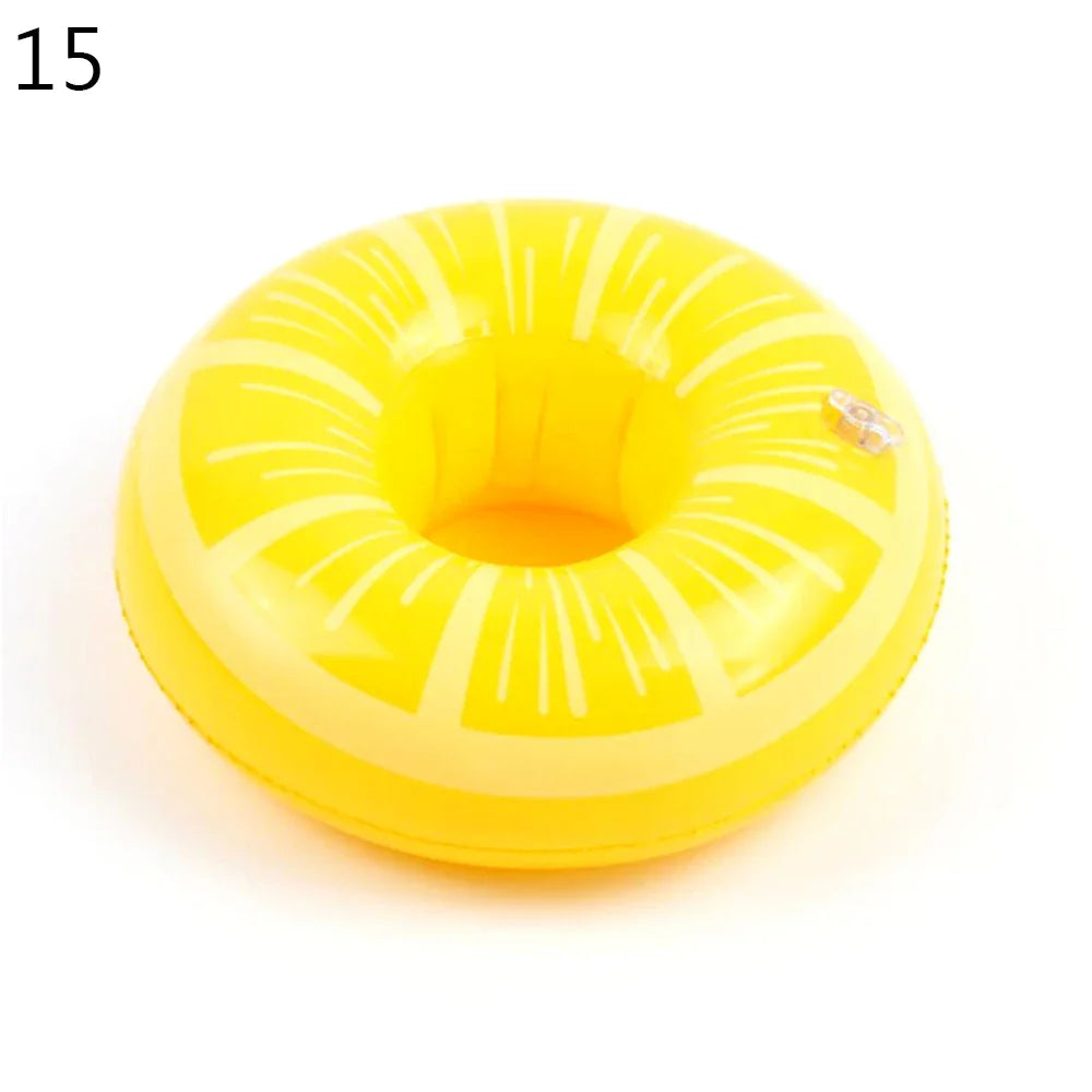 1PC Inflatable Float Cup Pad Swimming Pool Drink Cup Stand Holder Cute Drink Pool Mat for Kids Toy Summer Pool Party Decorations