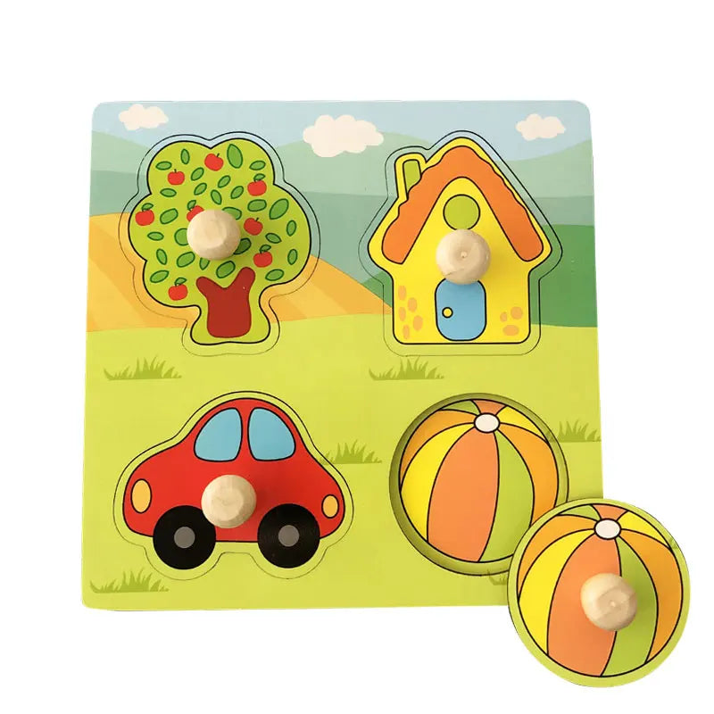 Montessori Wooden Games Baby Toys Puzzle Geometry Educational Games Kids Development Early Learning Toys for Children 1 Year 2