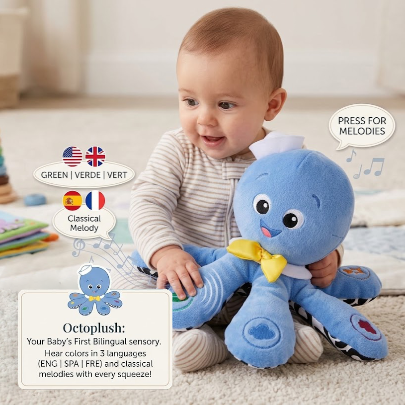 Octoplush Baby Sensory Toy for Tummy Time & Early Learning