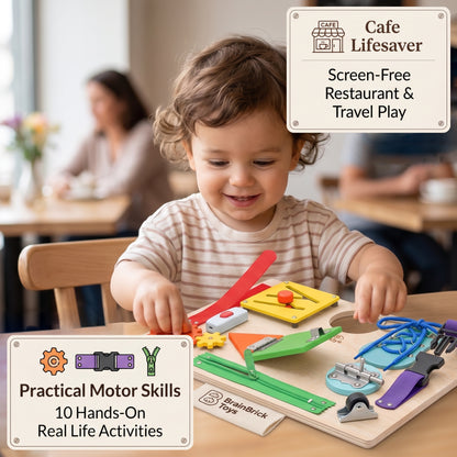Montessori Sensory Fidget Board – Fine Motor Skills & Travel Toy