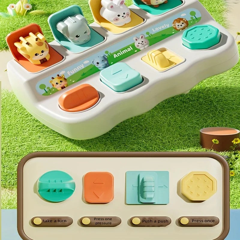 Montessori Pop Up Animal Switch Box – Interactive Early Learning Toy