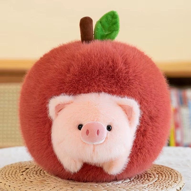 Influencer-Style Apple Pig Plush Toy with PP Cotton Filling Hidden Stealing Detachable Doll New Style Gift for Girls