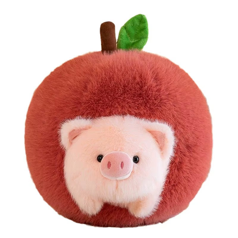 Influencer-Style Apple Pig Plush Toy with PP Cotton Filling Hidden Stealing Detachable Doll New Style Gift for Girls