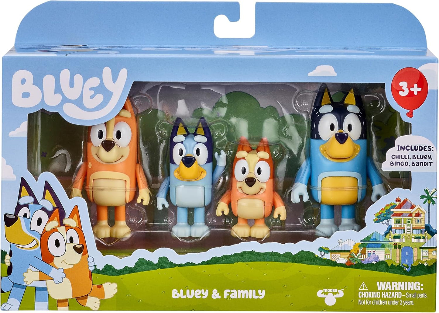 Family Figure 4-Pack, Poseable Toys with Bingo & Bandit