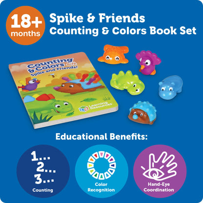 Spike and Friends Counting & Colors Book Set -Toddler Activities, Color Teaching Toys, Age 18 Months+
