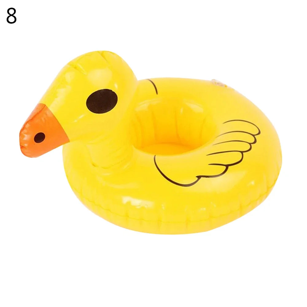 1PC Inflatable Float Cup Pad Swimming Pool Drink Cup Stand Holder Cute Drink Pool Mat for Kids Toy Summer Pool Party Decorations