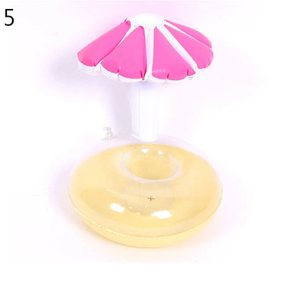 1PC Inflatable Float Cup Pad Swimming Pool Drink Cup Stand Holder Cute Drink Pool Mat for Kids Toy Summer Pool Party Decorations