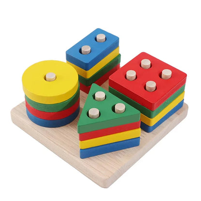 Montessori Wooden Games Baby Toys Puzzle Geometry Educational Games Kids Development Early Learning Toys for Children 1 Year 2