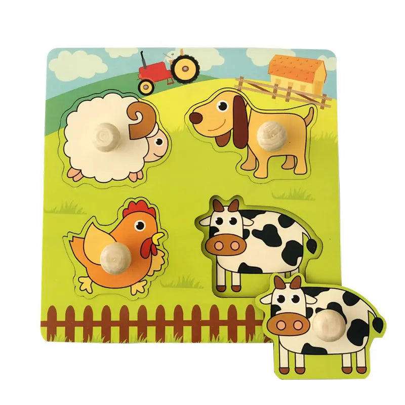Montessori Wooden Games Baby Toys Puzzle Geometry Educational Games Kids Development Early Learning Toys for Children 1 Year 2