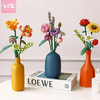 Flowers Bricks Bouquet Building Blocks Toys for Birthday Gift Room Decor Botanical Set Valentine'S Day Rose Friends Kids Adults