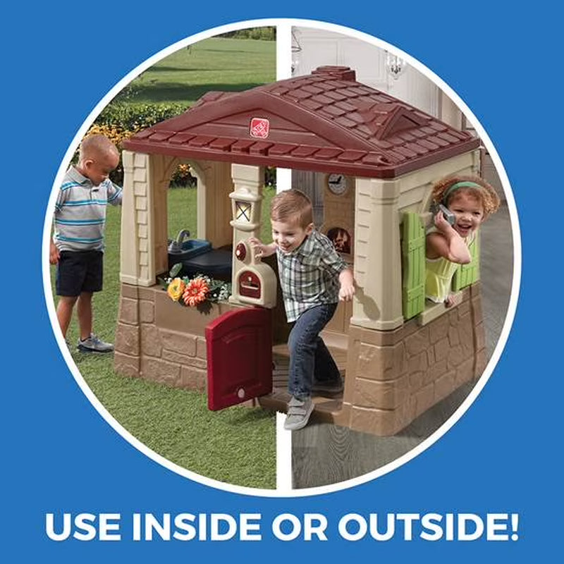 Neat & Tidy Cottage II Brown Playhouse Plastic Kids Outdoor Toy