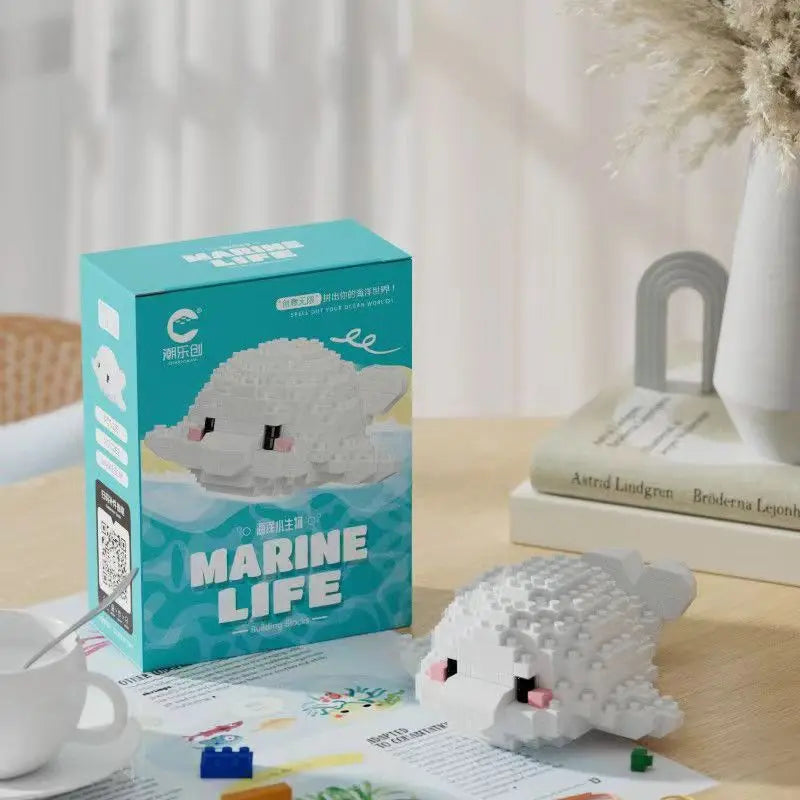 Creative Mini Ocean Animal Model Building Blocks Toys DIY Assembling Building Blocks Children'S Educational Set Christmas Toys
