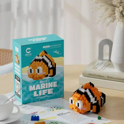 Creative Mini Ocean Animal Model Building Blocks Toys DIY Assembling Building Blocks Children'S Educational Set Christmas Toys