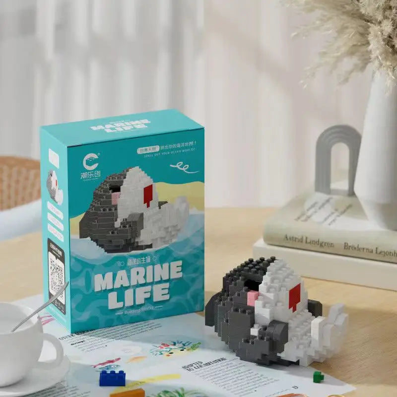 Creative Mini Ocean Animal Model Building Blocks Toys DIY Assembling Building Blocks Children'S Educational Set Christmas Toys