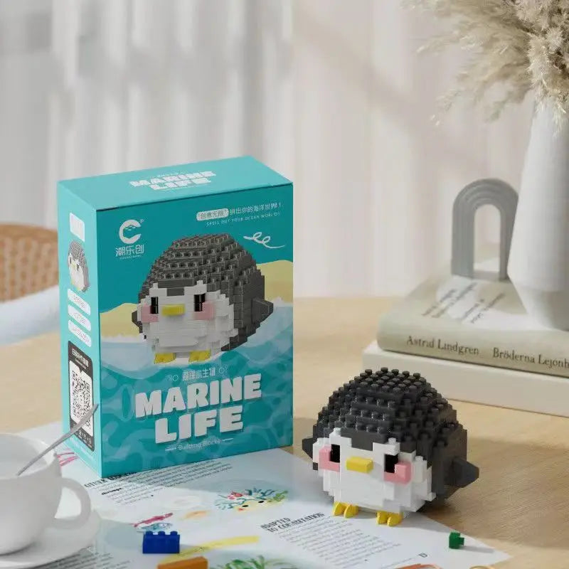 Creative Mini Ocean Animal Model Building Blocks Toys DIY Assembling Building Blocks Children'S Educational Set Christmas Toys