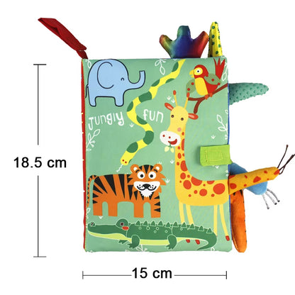 Soft Baby Books 3D Touch Feel High Contrast Cloth Book Sensory Early Learning Stroller Toys for Infant Toddler Gifts 0-12 Months