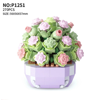 Flowers Bricks Bouquet Building Blocks Toys for Birthday Gift Room Decor Botanical Set Valentine'S Day Rose Friends Kids Adults