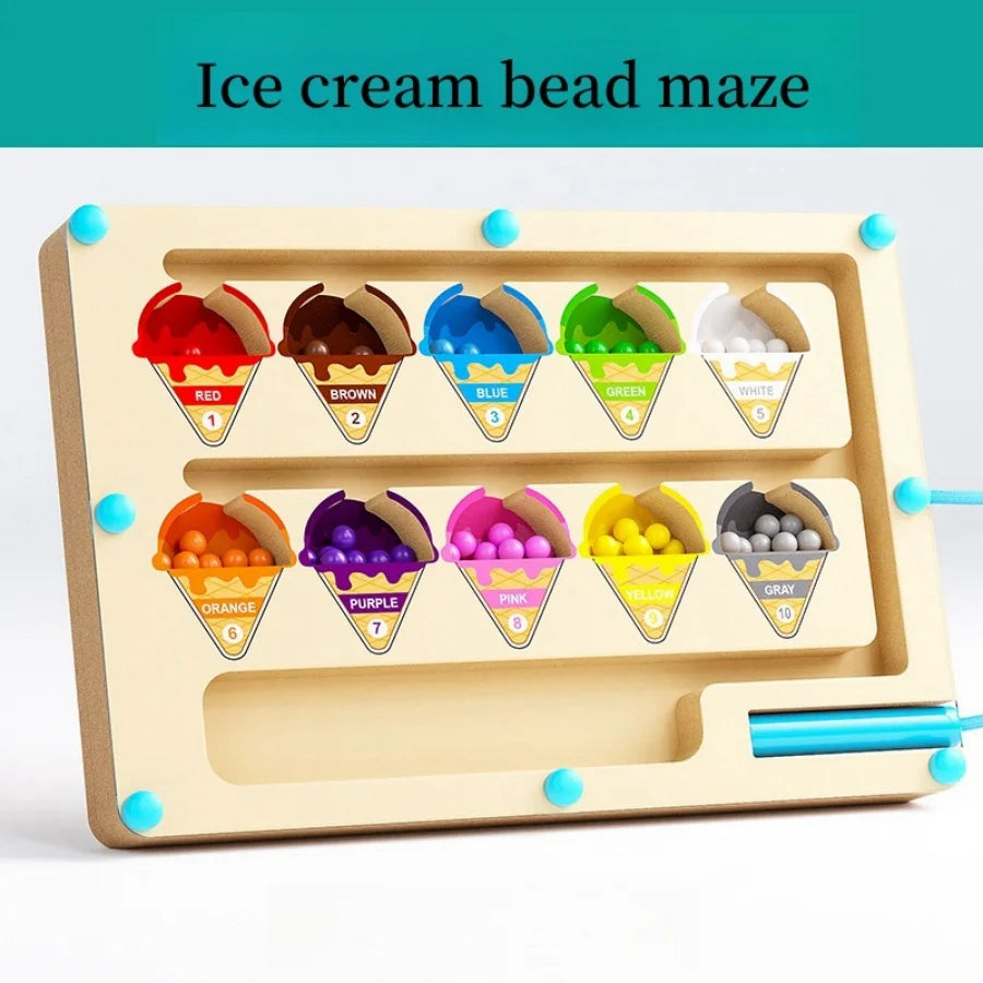 Magnetic Maze Toy with Magnetic Digital Beads for Puzzle Practice and Attention Training Games