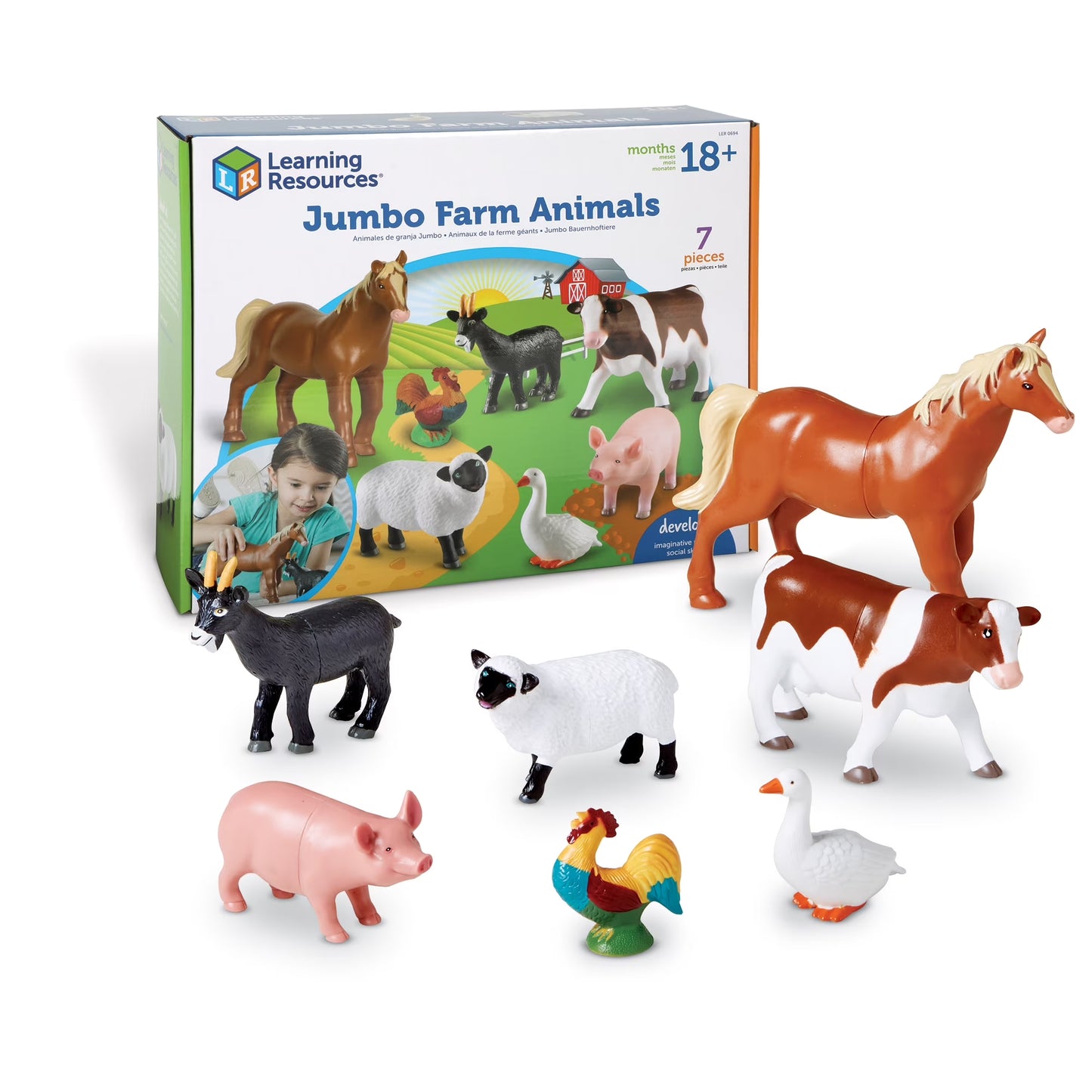 Jumbo Farm Animals, Figures Set for Toddlers, Ages 18 Months+