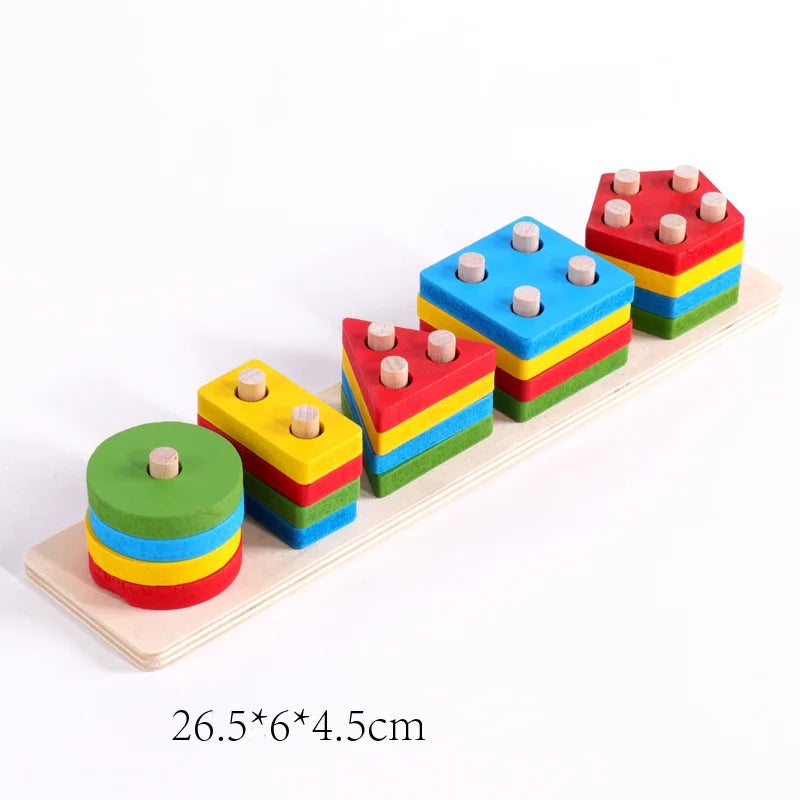 Montessori Wooden Games Baby Toys Puzzle Geometry Educational Games Kids Development Early Learning Toys for Children 1 Year 2