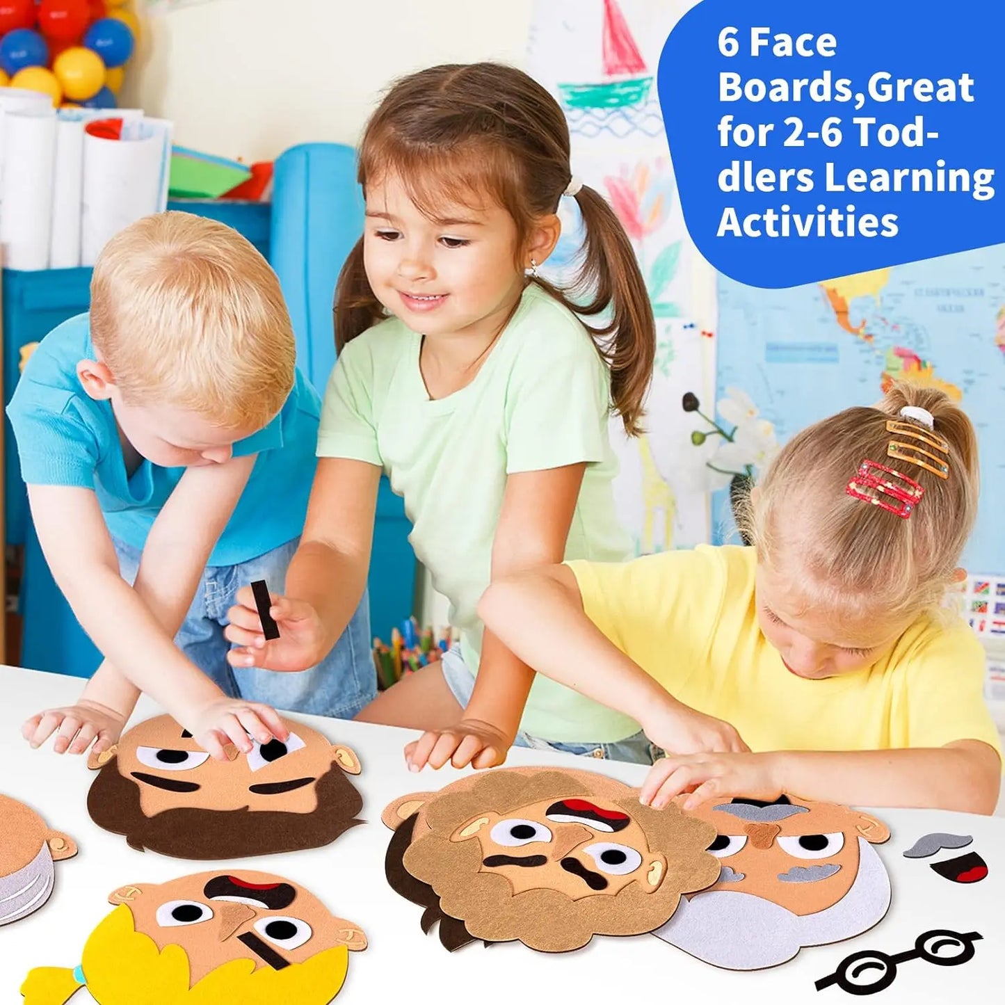 Montessori Social Emotional Boards Sensory Toys for Kids & Toddlers, Emotional Learning Activities for Boys & Girls