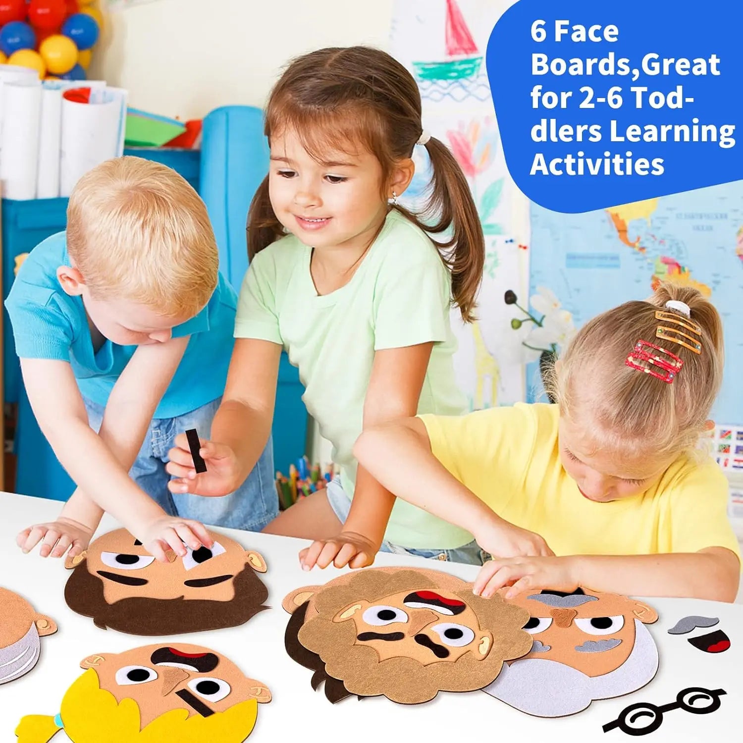 Montessori Social Emotional Boards Sensory Toys for Kids & Toddlers, Emotional Learning Activities for Boys & Girls