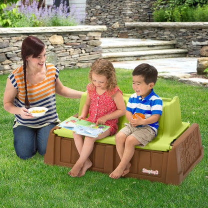 Sand & Water Bench, 2-In-1 Activity Table, Bright Green/Mountain Brown