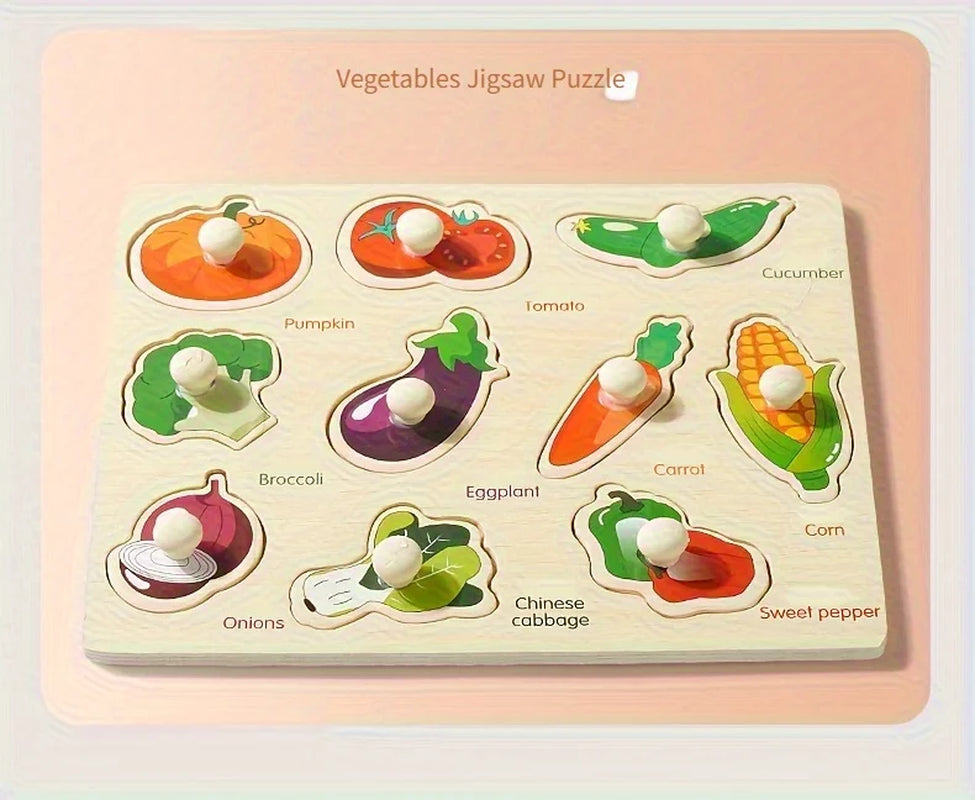 Montessori Early Education Geometry Beginner Puzzle Board, Hand-Held Fixed Board Puzzle Development, Puzzle Block Shape Matching