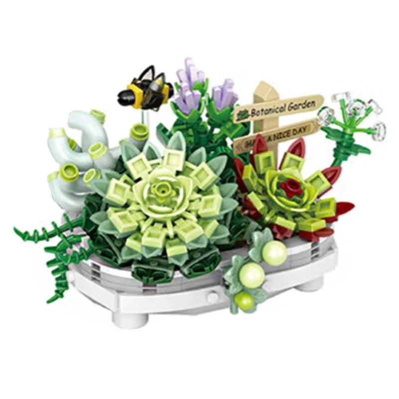 Flowers Bricks Bouquet Building Blocks Toys for Birthday Gift Room Decor Botanical Set Valentine'S Day Rose Friends Kids Adults