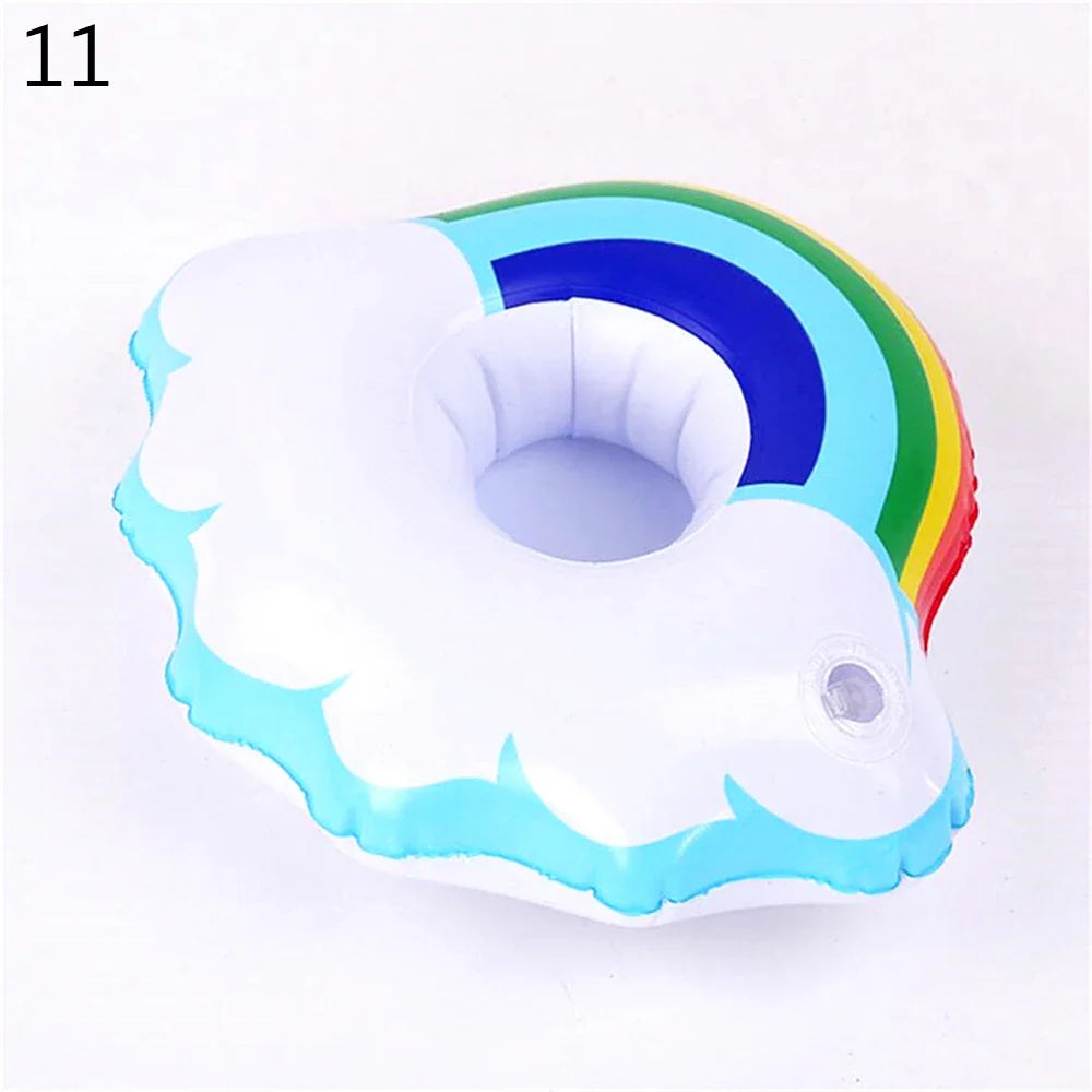 1PC Inflatable Float Cup Pad Swimming Pool Drink Cup Stand Holder Cute Drink Pool Mat for Kids Toy Summer Pool Party Decorations