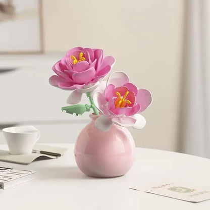 Flowers Bricks Bouquet Building Blocks Toys for Birthday Gift Room Decor Botanical Set Valentine'S Day Rose Friends Kids Adults
