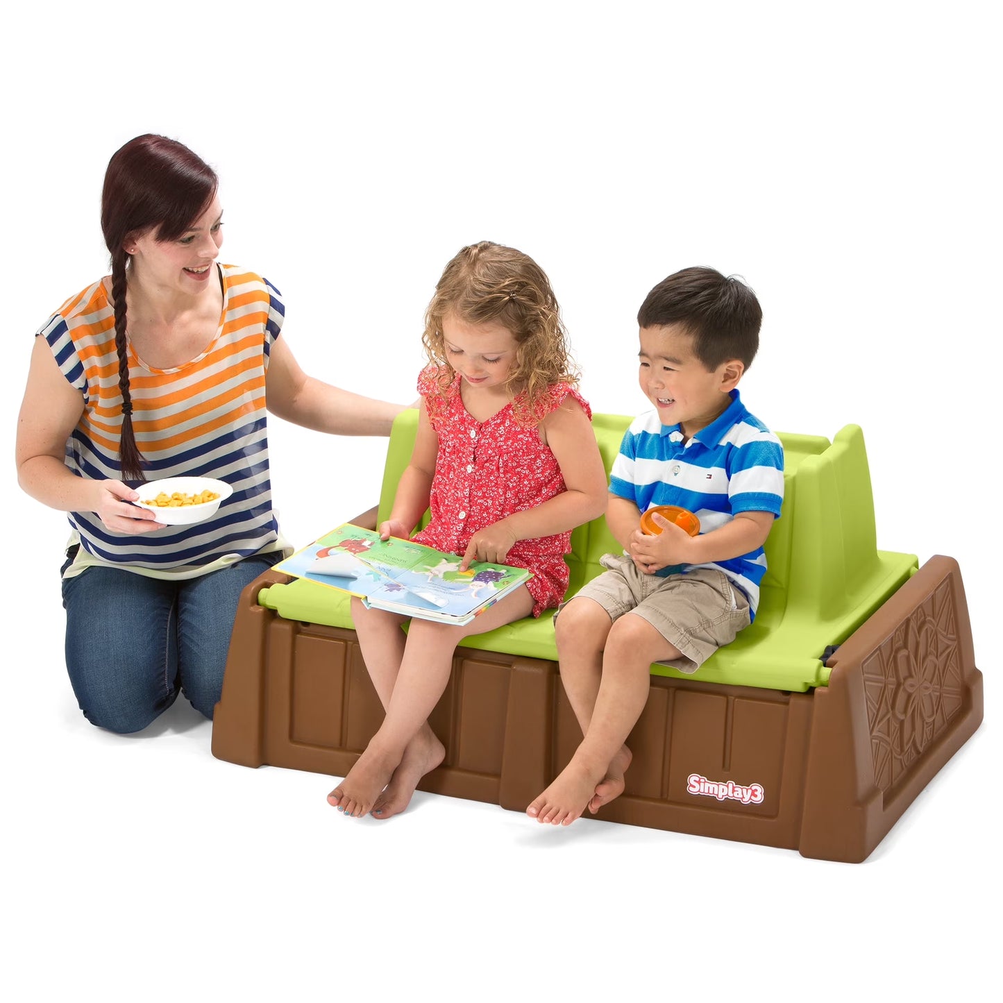Sand & Water Bench, 2-In-1 Activity Table, Bright Green/Mountain Brown