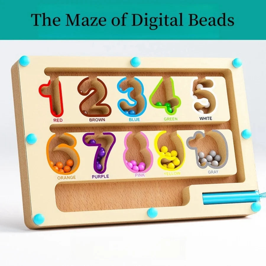 Magnetic Maze Toy with Magnetic Digital Beads for Puzzle Practice and Attention Training Games