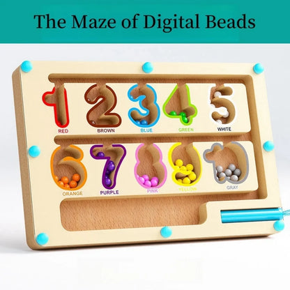 Magnetic Maze Toy with Magnetic Digital Beads for Puzzle Practice and Attention Training Games