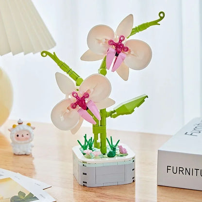 Flowers Bricks Bouquet Building Blocks Toys for Birthday Gift Room Decor Botanical Set Valentine'S Day Rose Friends Kids Adults