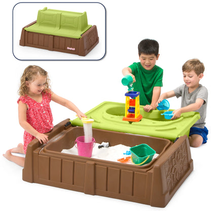 Sand & Water Bench, 2-In-1 Activity Table, Bright Green/Mountain Brown