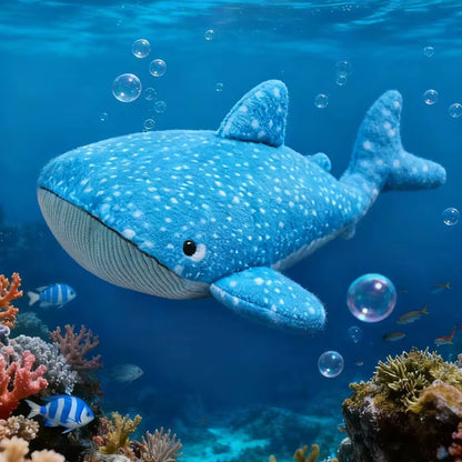 British Jelly Cat Gray Whale Super Soft Plush Toy Comfort Doll for Children New Year'S Gift for Girls