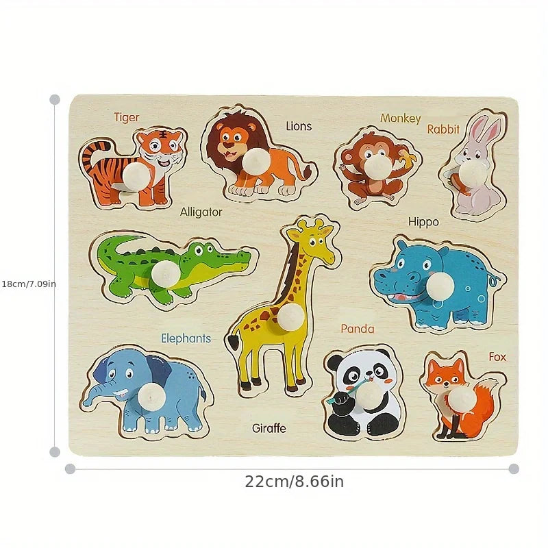 Montessori Early Education Geometry Beginner Puzzle Board, Hand-Held Fixed Board Puzzle Development, Puzzle Block Shape Matching